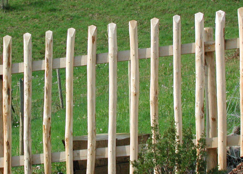 Lattenzaun aus Kastanienholz